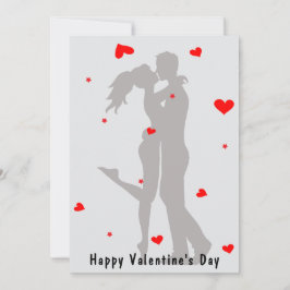 Schattige paar kus minimalistische Valentijnsdag K Feestdagenkaart