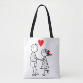 Schattige Paar Liefde Canvas tas Romantisch (Voorkant)