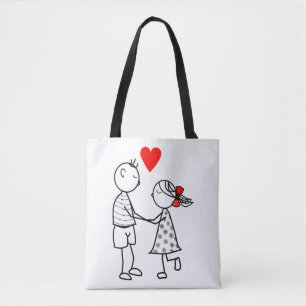 Schattige Paar Liefde Canvas tas Romantisch