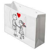 Schattige Paar Liefde Gift Bag - Groot Cadeauzakje (Voorkant Gekanteld)