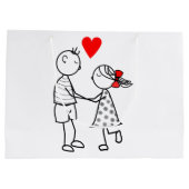 Schattige Paar Liefde Gift Bag - Groot Cadeauzakje (Achterkant)