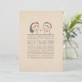 Schattige paar moderne casual verlovingsfeest uitn kaart (Staand voorkant)