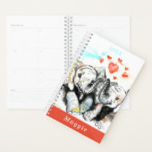 Schattige Paar Olifant Planner Custom Naam en Jaar (Display)