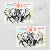 Schattige paar olifant romantische Valentijnsdag K Notitiekaartje (Voorkant / Achterkant)