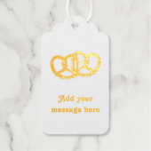 Schattige paar Pretzel vormt eigen tekst aan beide Cadeaulabels (Voorkant)