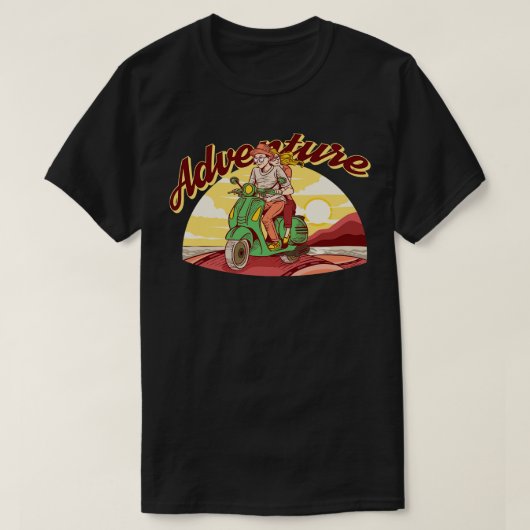 Schattige Paar Rijden een Scooter 1 T-shirt (Design voorkant)