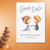 Schattige Paar Romantische Bruiloft Save The Date