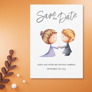 Schattige Paar Romantische Bruiloft Save The Date