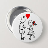Schattige paar romantische liefde Button (Voorkant /achterkant)