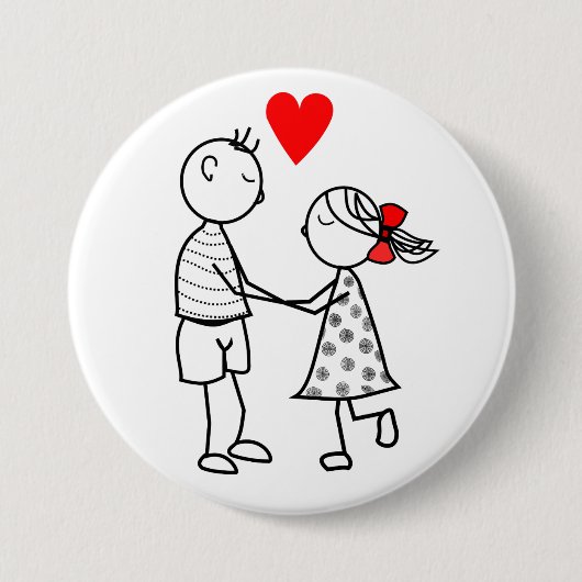 Schattige paar romantische liefde Button (Voorkant)
