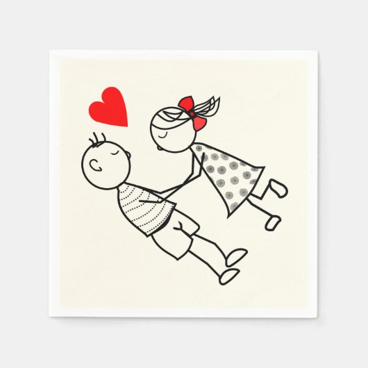 Schattige paar servetten (Voorkant)