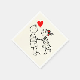 Schattige paar servetten