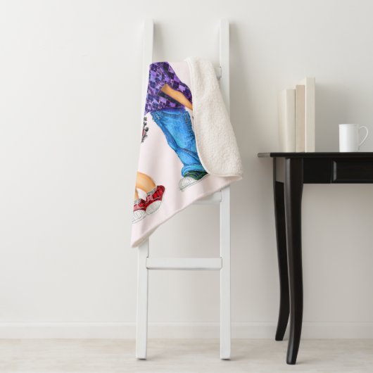 Schattige paar sherpa deken met tekst - I Love You (In situ)