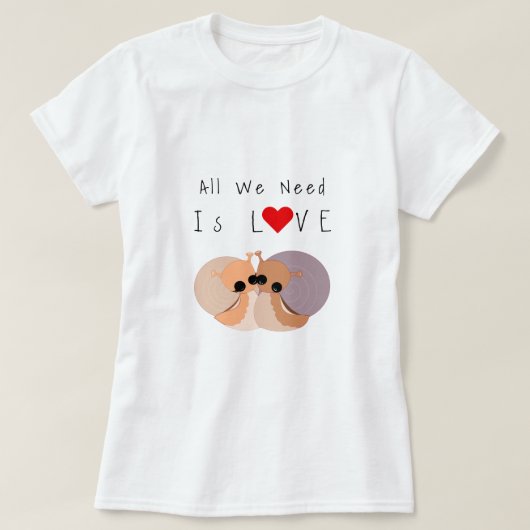Schattige paar slak T-shirt Love Gift - aangepaste (Design voorkant)