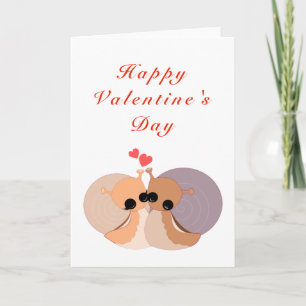 Schattige Paar Snail Valentijnsdag Kaart