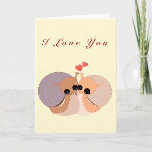 Schattige Paar Snail Valentijnsdag Kaart