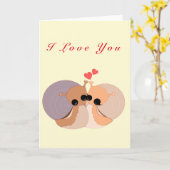 Schattige Paar Snail Valentijnsdag Kaart (Gele Bloem)