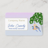 Schattige paar speelse papegaaien Banner Counselor Visitekaartje (Voorkant)