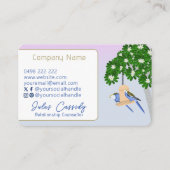 Schattige paar speelse papegaaien Banner Counselor Visitekaartje (Achterkant)