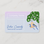 Schattige paar speelse papegaaien Lijst counselor Visitekaartje (Voorkant)