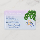 Schattige paar speelse papegaaien Lijst counselor Visitekaartje (Achterkant)