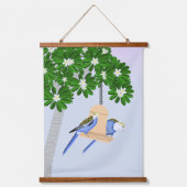 Schattige paar speelse papegaaien Rosellas Hangend Wandkleed (Voorkant)