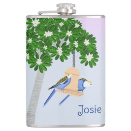 Schattige paar speelse papegaaien Rosellas Naam to Heupfles