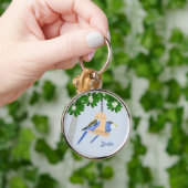 Schattige paar speelse papegaaien Rosellas Naam to Sleutelhanger (Hand)