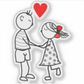 Schattige Paar Sticker -  (Voorkant)