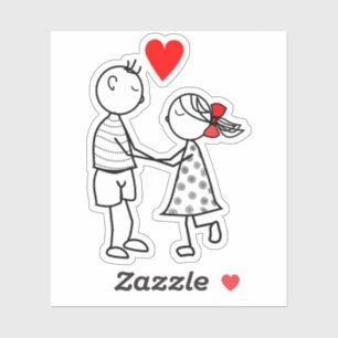 Schattige Paar Sticker -