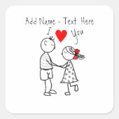 Schattige Paar Sticker Gift Aangepaste Tekst Jouw (Voorkant)