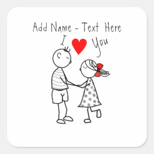 Schattige Paar Sticker Gift Aangepaste Tekst Jouw 