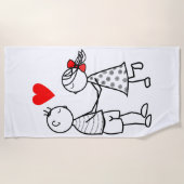 Schattige paar strandlaken (Voorkant)