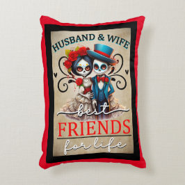 Schattige paar suikerschedel accent kussen