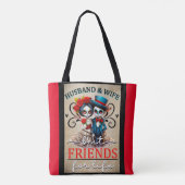 Schattige paar suikerschedel tote bag (Achterkant)