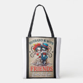 Schattige paar suikerschedel tote bag (Achterkant)