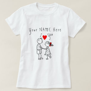 Schattige paar T-shirt met aangepaste naam