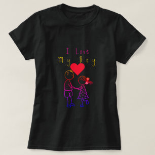 Schattige paar T-shirt met tekst - I Love My Boy