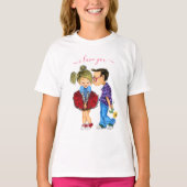 Schattige paar T-shirt met tekst - I Love You (Voorkant)