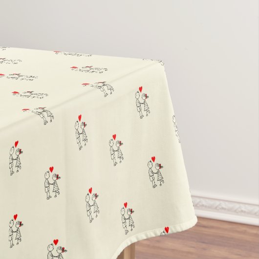 Schattige paar tafelkleed - Kies kleur (Voorbeeld)