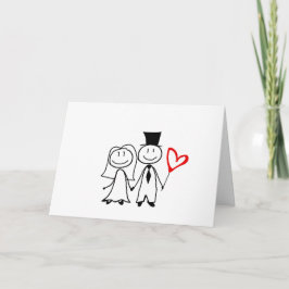 Schattige paar Tekening Valentijnsdag Kaart