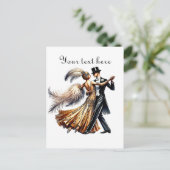 Schattige paar tekst toevoegen briefkaart (Staand voorkant)