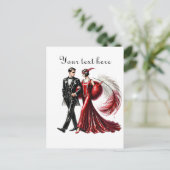 Schattige paar tekst toevoegen briefkaart (Staand voorkant)