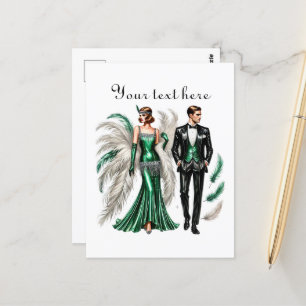 Schattige paar tekst toevoegen briefkaart
