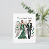 Schattige paar tekst toevoegen briefkaart (Staand voorkant)