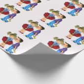 Schattige paar Uw Valentijnsdag Wrapping Paper Cadeaupapier (Hoek)
