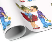 Schattige paar Uw Valentijnsdag Wrapping Paper Cadeaupapier (Rol Hoek)