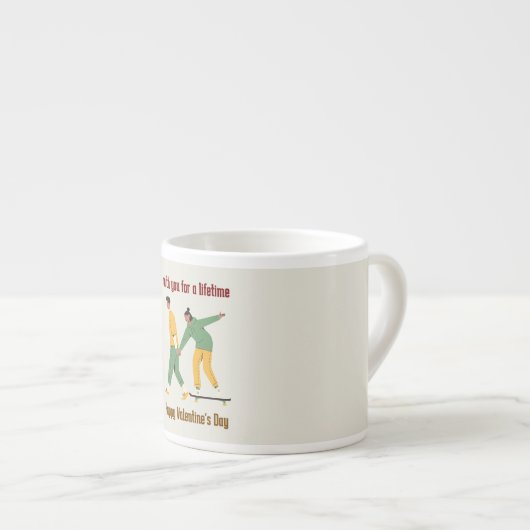 Schattige paar Valentijnsdag Espresso Kop (Voorkant rechts)