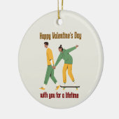 Schattige paar Valentijnsdag Keramisch Ornament (Links)