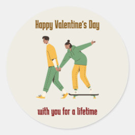 Schattige paar Valentijnsdag Ronde Sticker